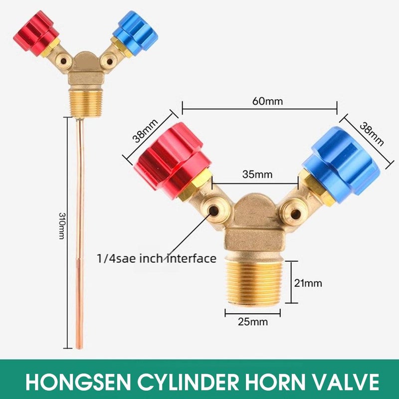 Refrigerant Recovery Special Valve, High and Low Pressure Horn Valve Explosion-Proof Switch, 30CM Length Copper Tube - Image 4